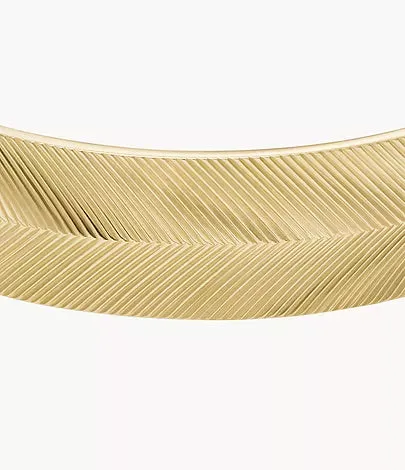 JF04535710 - Fossil Harlow Linear Texture Gold-Tone Stainless Steel Cuff Bracelet