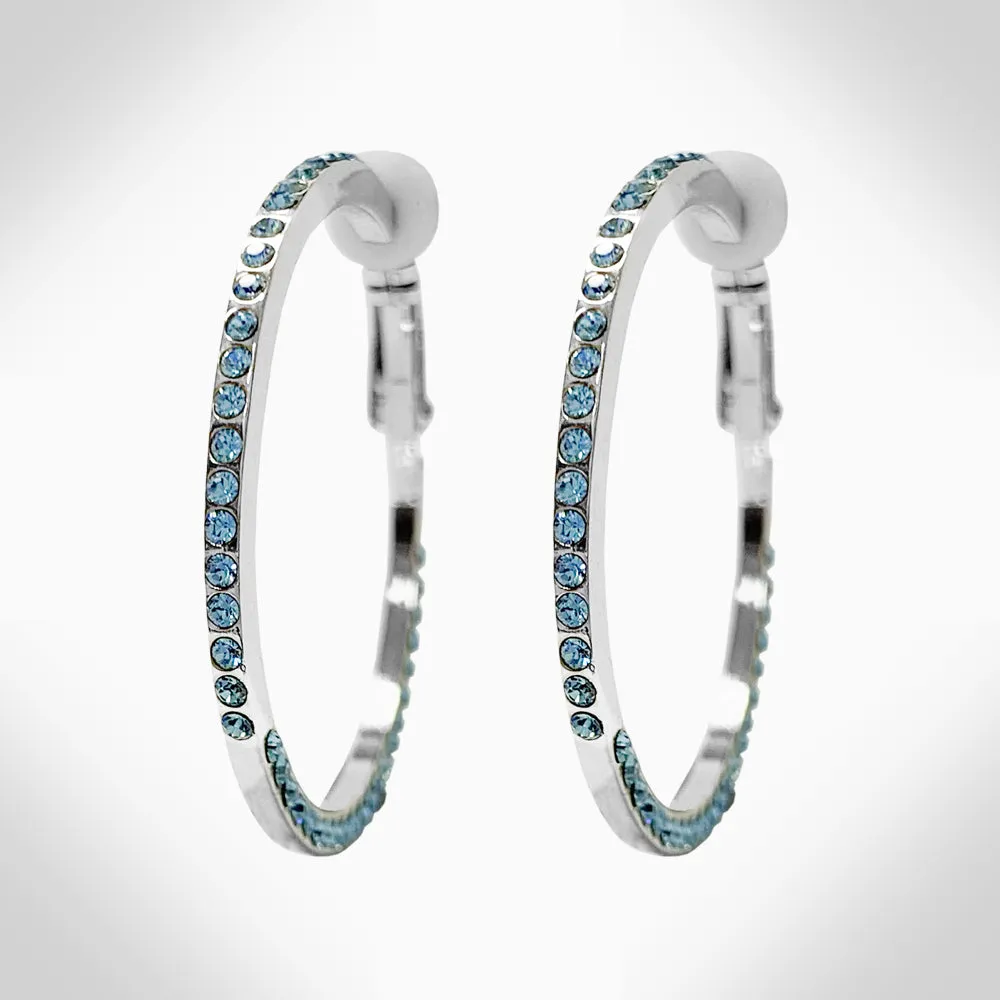 KIARA - EJ2477 - AQUA HOOP EARRINGS