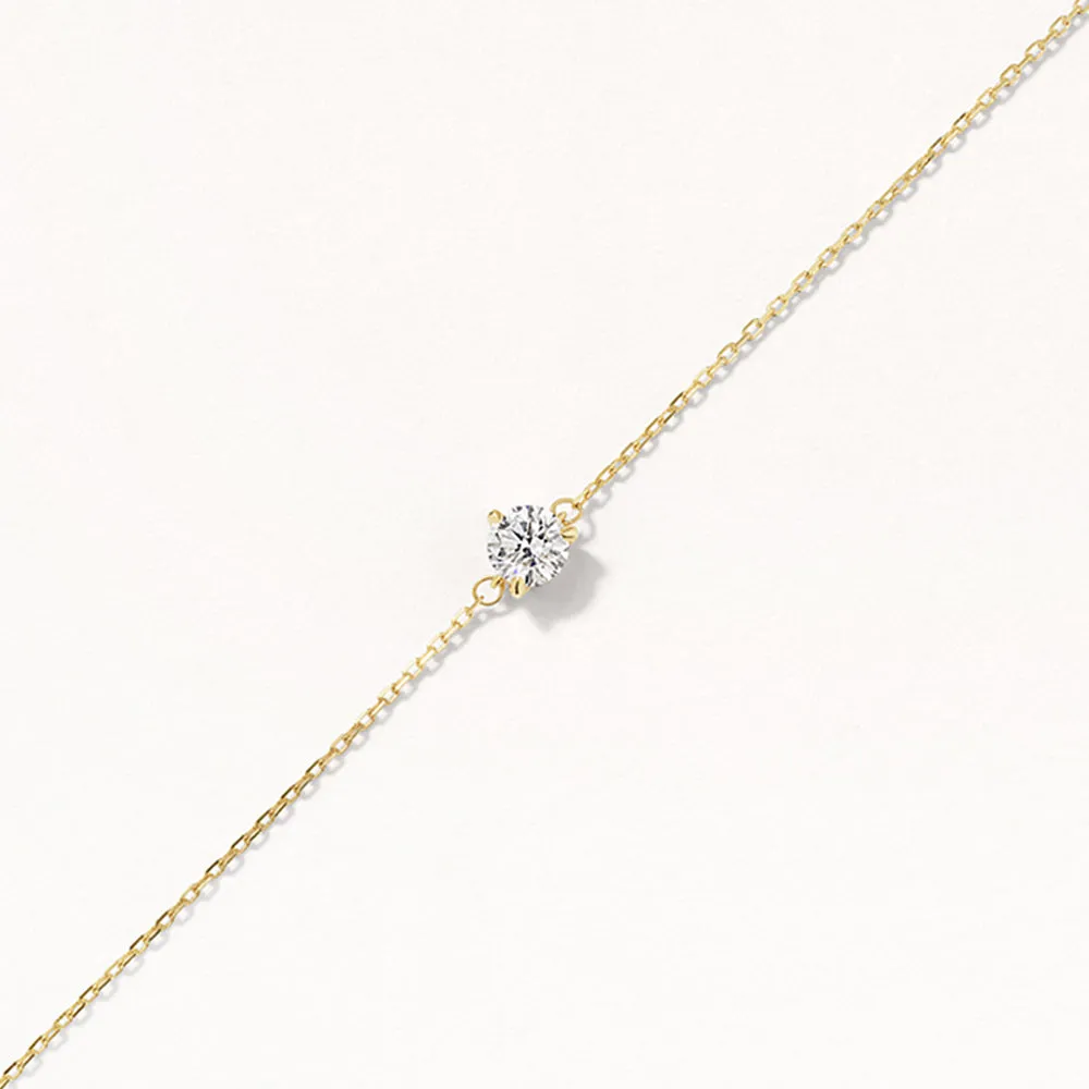 Laboratory-Grown Diamond 0.20ct Round Bracelet in 10k Gold