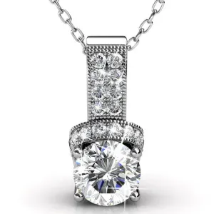 Laya 18k White Gold Plated Pendant Necklace with Swarovski Crystal