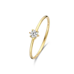 Le Marais Abelle 14 karat gold ring with zirconia stone