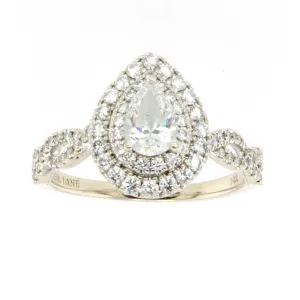 Neil Lane 1.63ct Pear Diamond Double Halo Engagement Ring