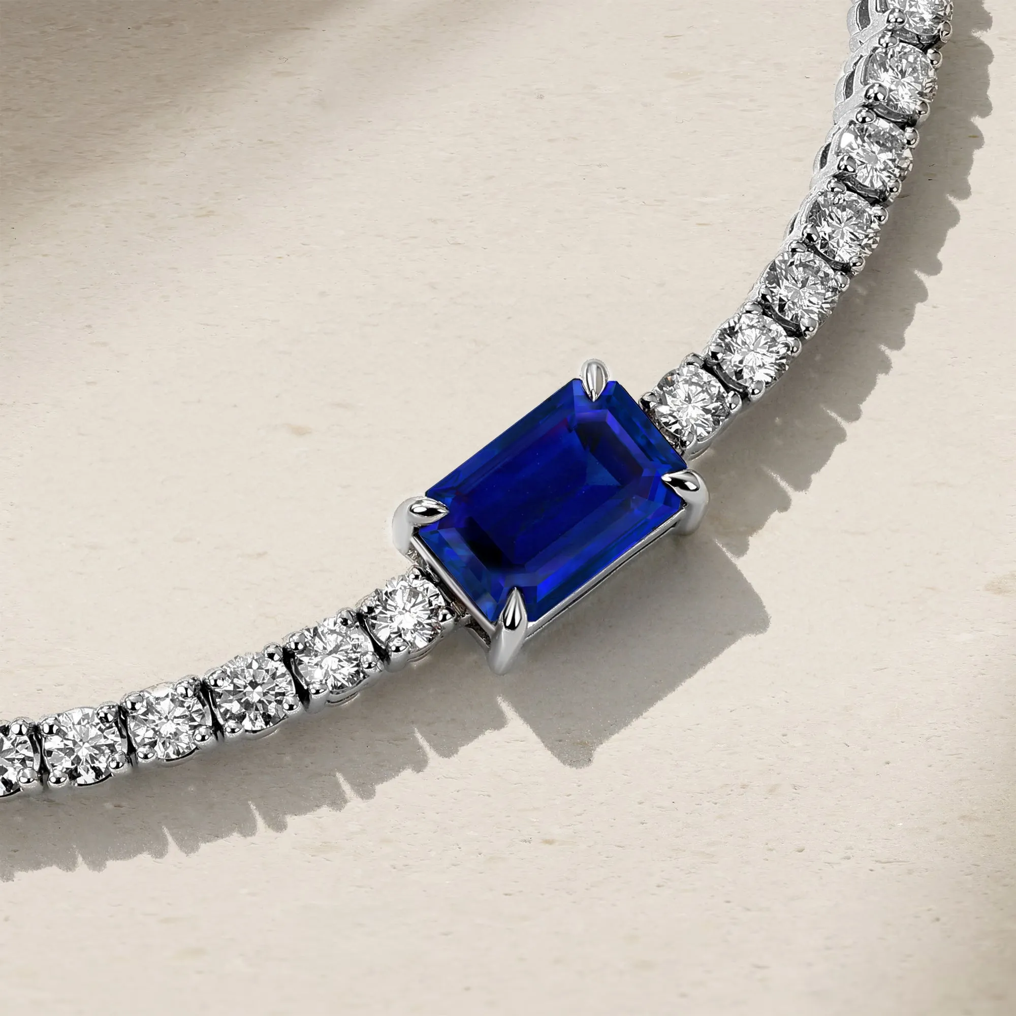 Nouveau Sapphire and Diamond Tennis Bracelet