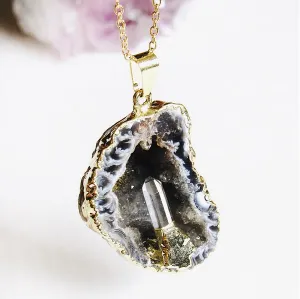 Oco Geode Quartz Point Necklaces