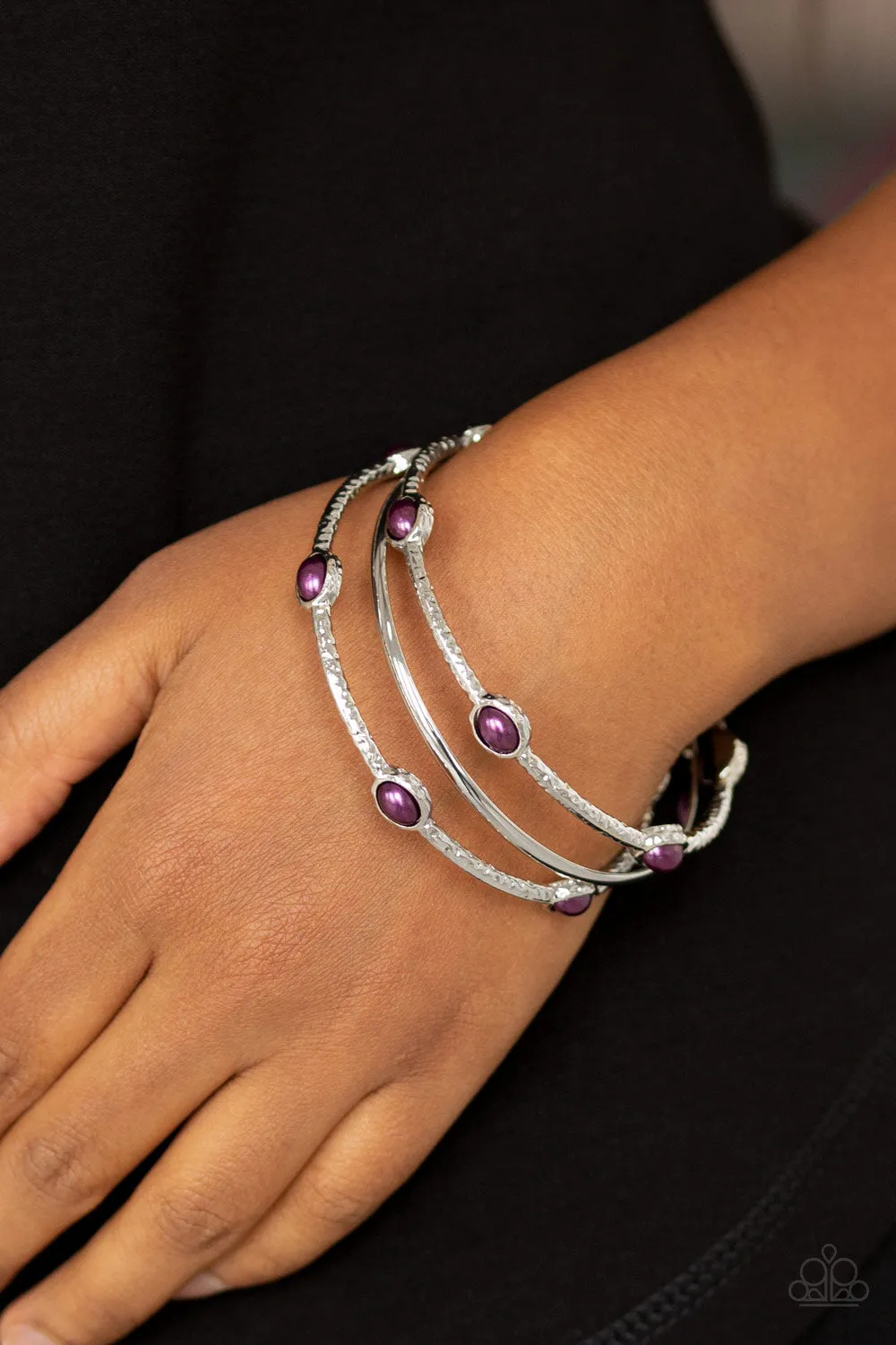 Open Door Jewelry - Bangle Belle - Purple Bracelet - Paparazzi Accessories