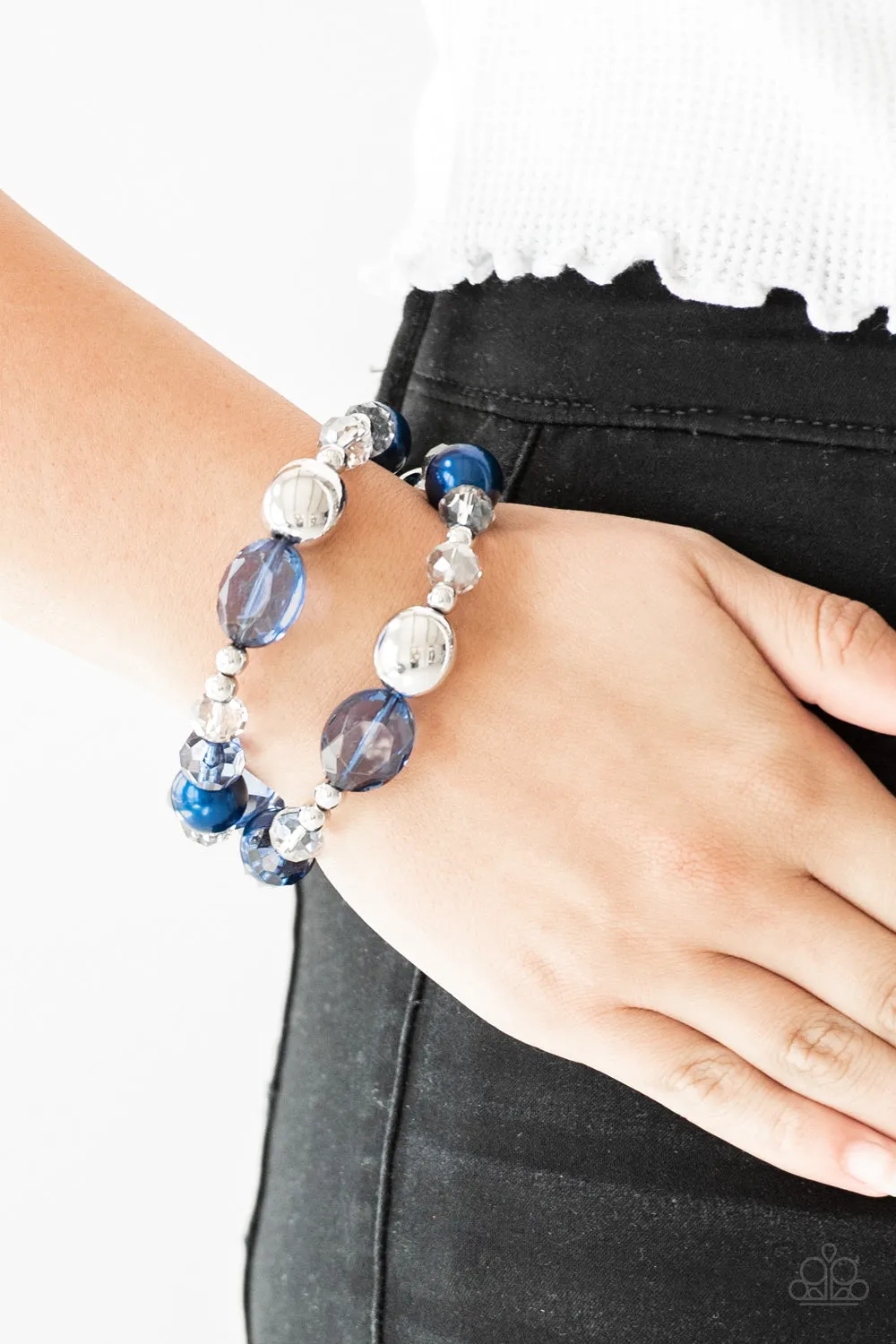 Open Door Jewelry - Downtown Dazzle - Blue Bracelet - Paparazzi Accessories