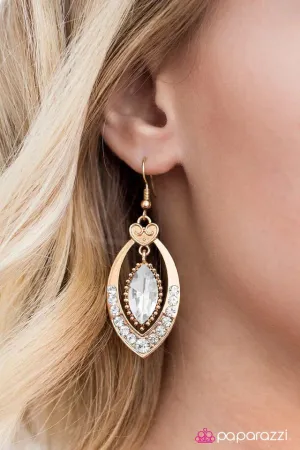 Paparazzi Earring ~ Royal Honeymoon - Gold