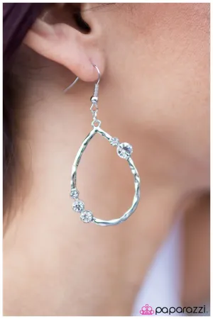 Paparazzi Earring ~ Shop till You Drop - White