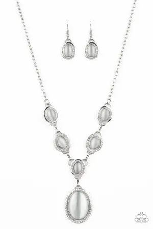 Paparazzi Necklace ~ Metro Medallion - White