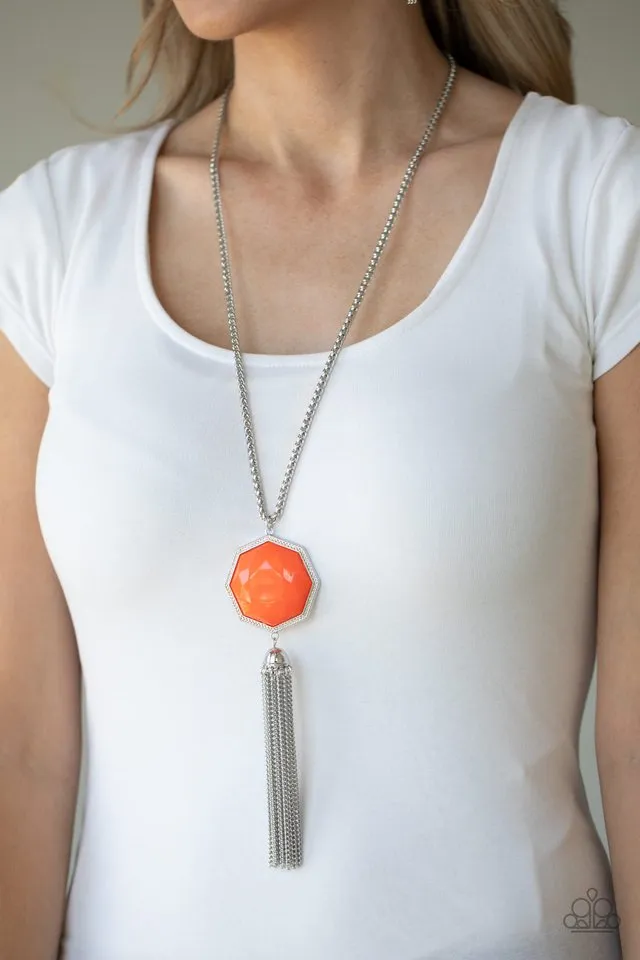 Paparazzi Necklace ~ Prismatically Polygon - Orange