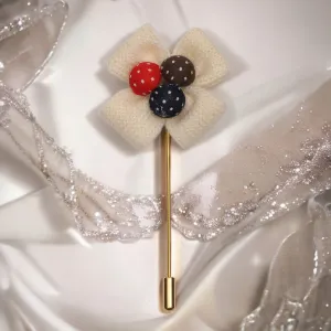 Peluche Beautiful Floral Beige Brooch For Men