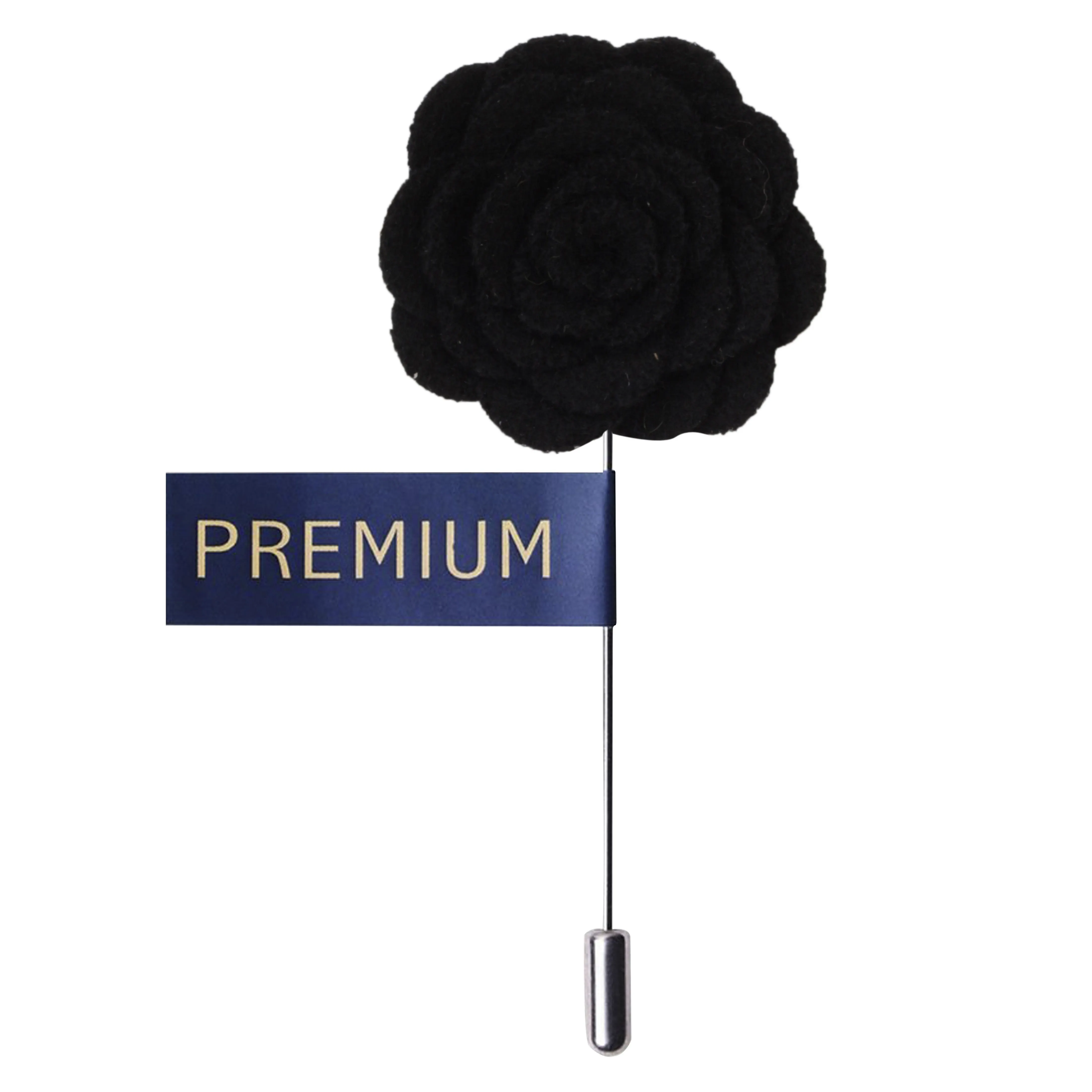 Peluche Blooming Charm Black Colored Brooch for Men