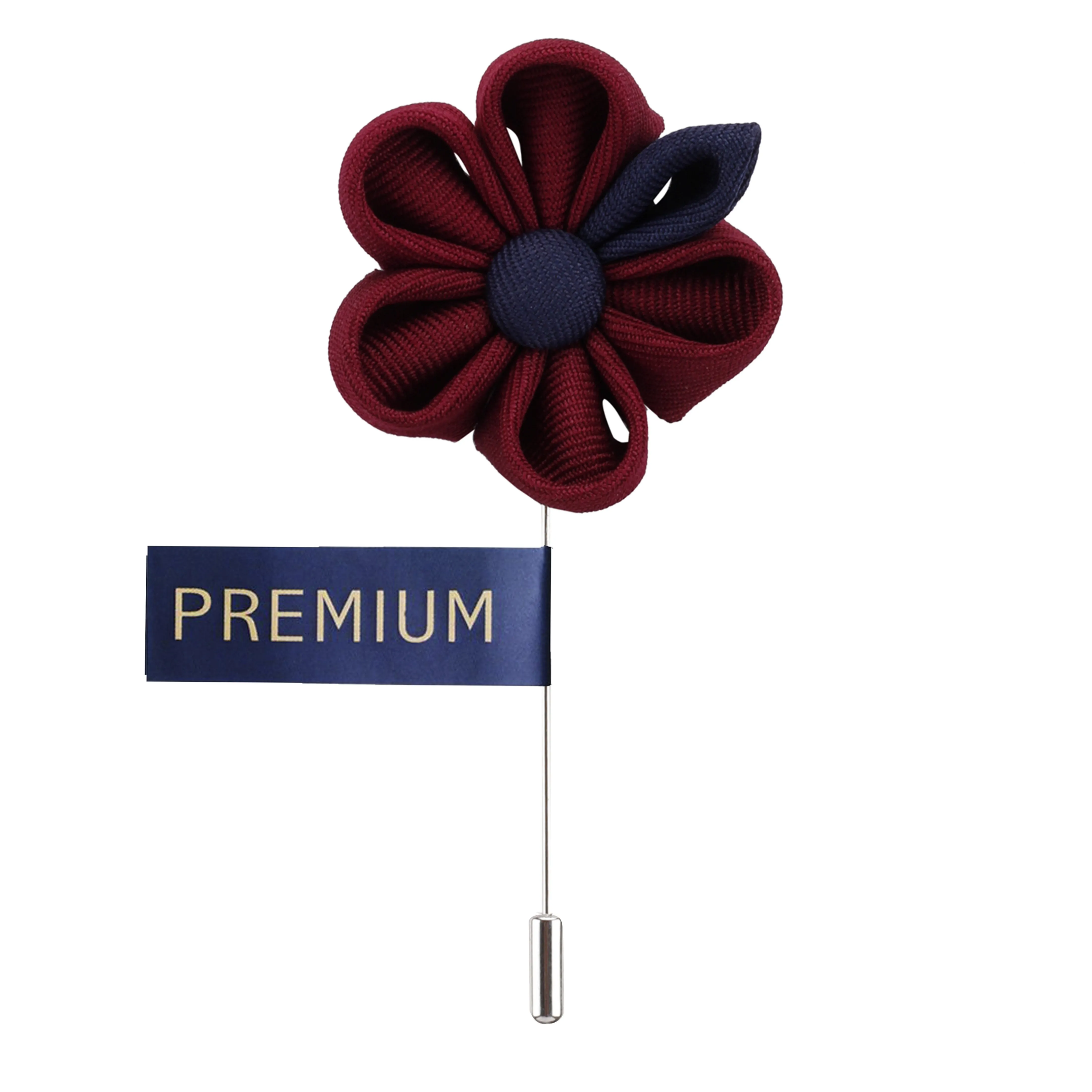 Peluche Dual Shaded Beauty Maroon & Navy Blue Colored Brooch / Lapel Pin for Men