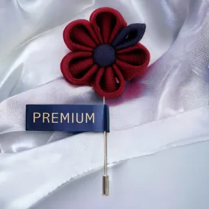 Peluche Dual Shaded Beauty Maroon & Navy Blue Colored Brooch / Lapel Pin for Men