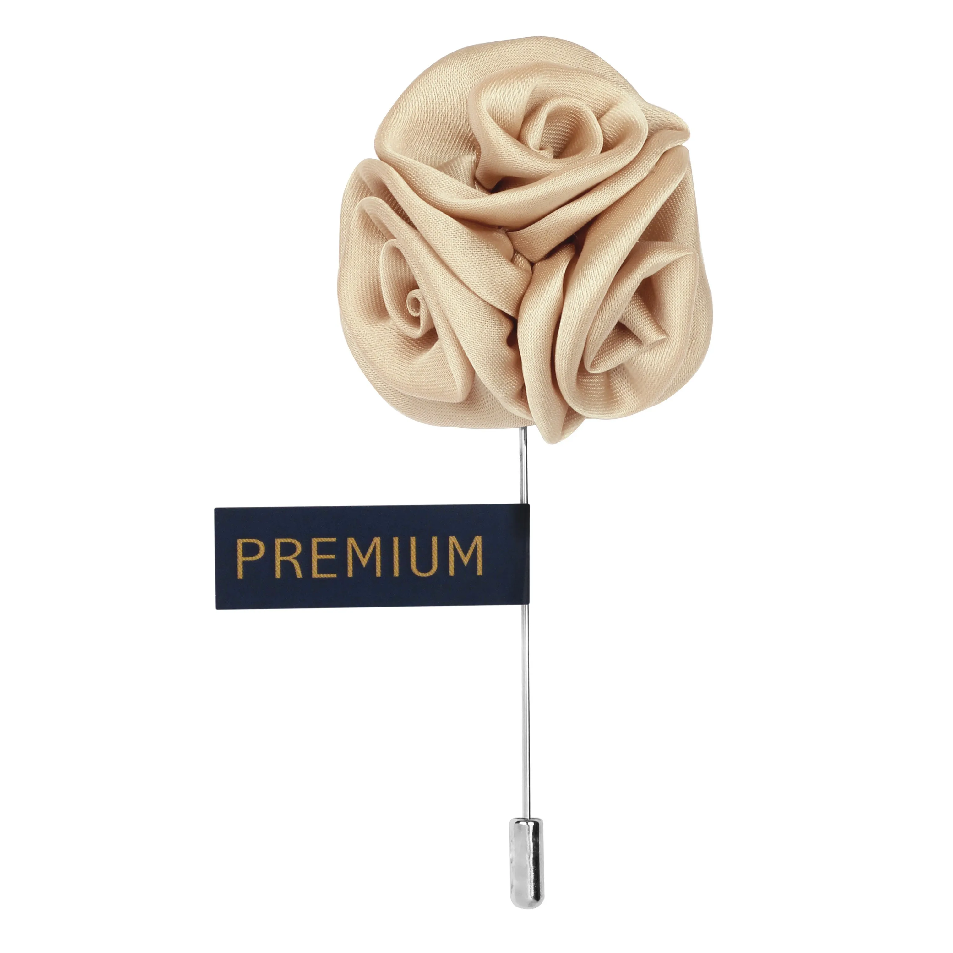 Peluche Ranunculus Flower Beige Colored Brooch / Lapel Pin for Men