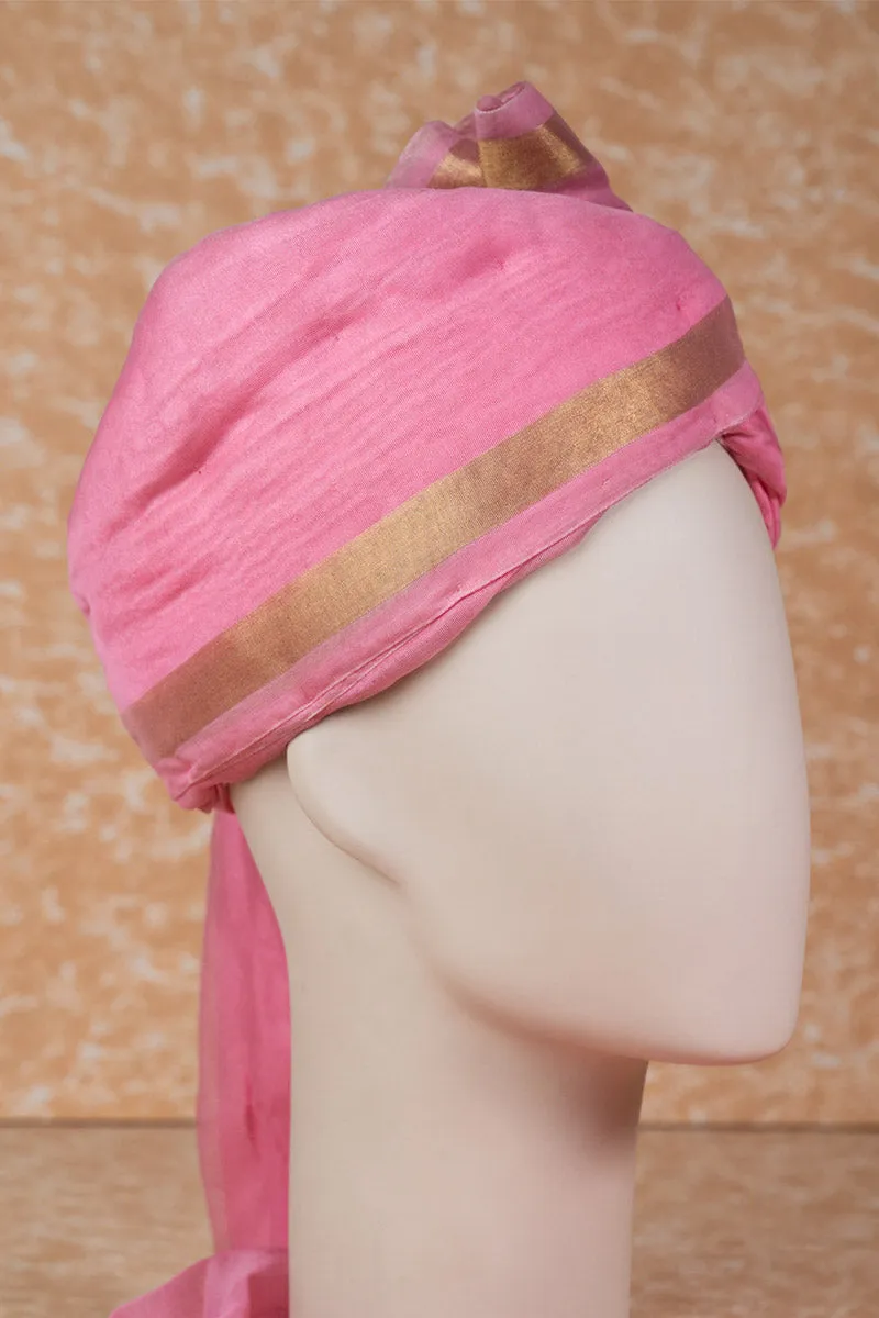 Pink Silk Safa With Border