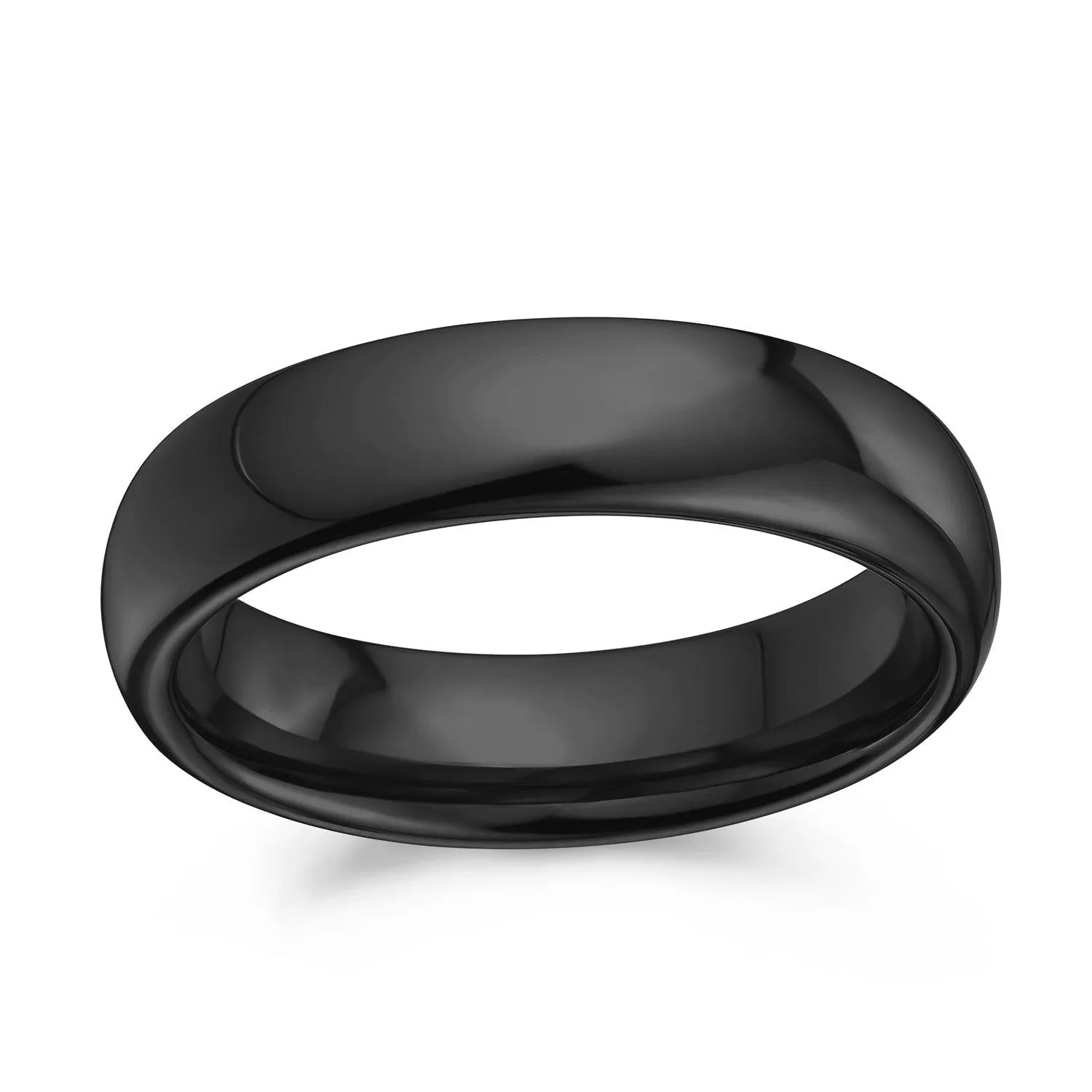 Plain Dome Tungsten Wedding Band for Men Comfort Fit Silver Tone Polished Ring