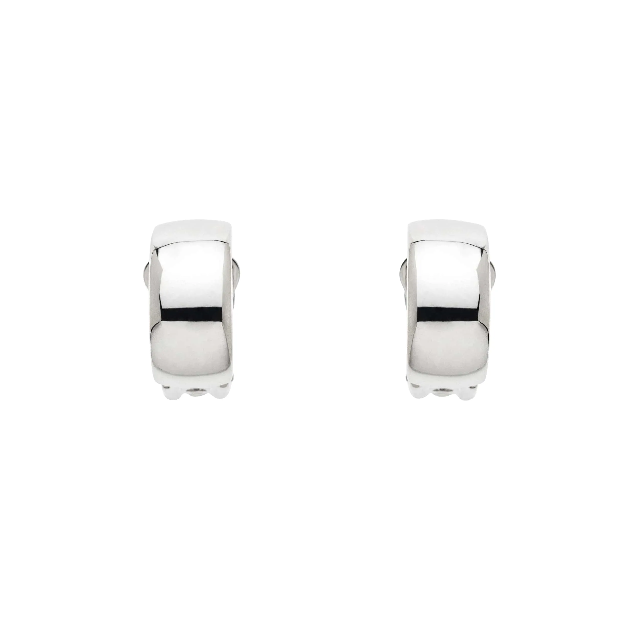 Platinum Curve Clip Earrings