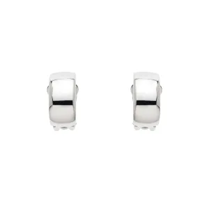 Platinum Curve Clip Earrings