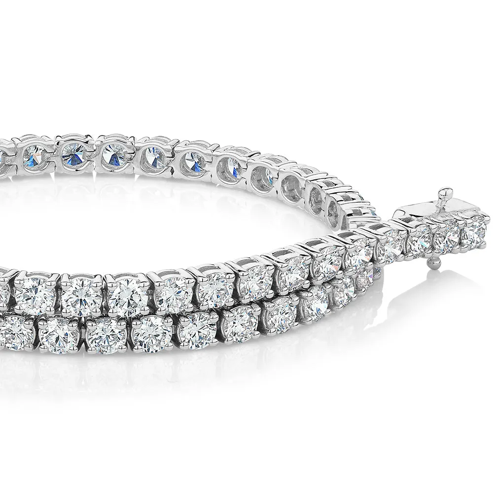 Premium Laboratory Created Diamond, 5 carat TW round brilliant tennis bracelet in 10 carat white gold