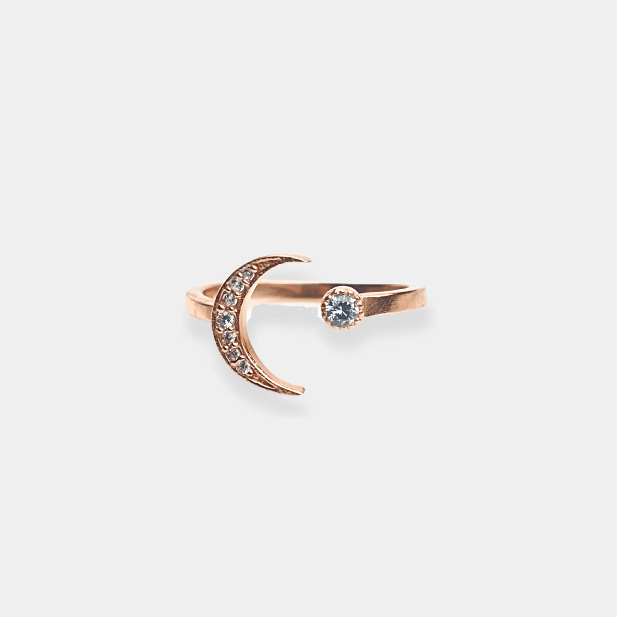 Rose Gold Mystic Moonstone Ring