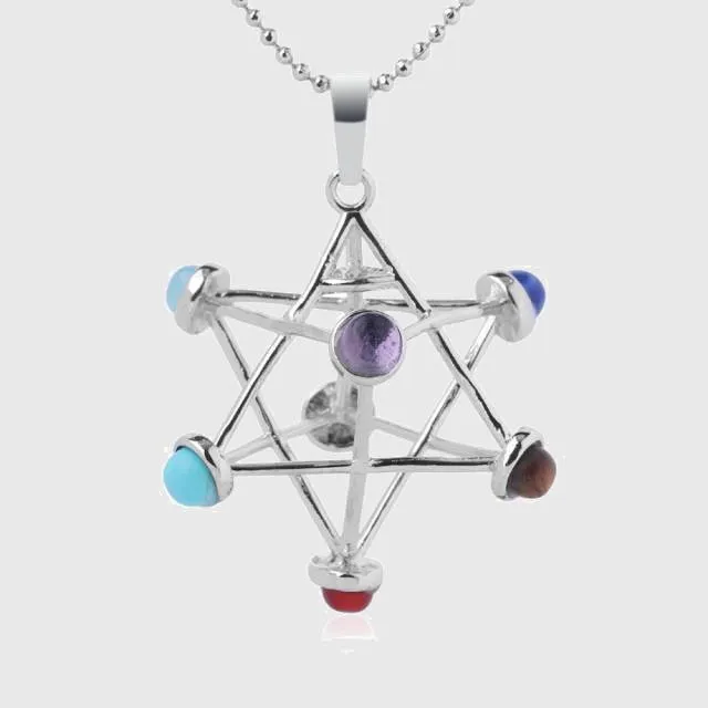 Sacred Merkaba Star Chakra Stone Necklace