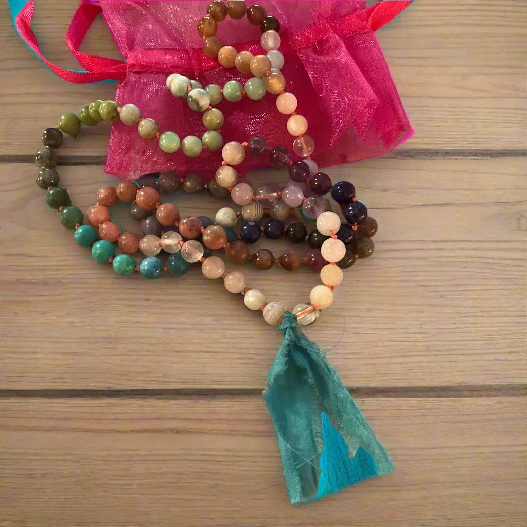 Sari Tassel Intention Mala ~ Turquoise (010)