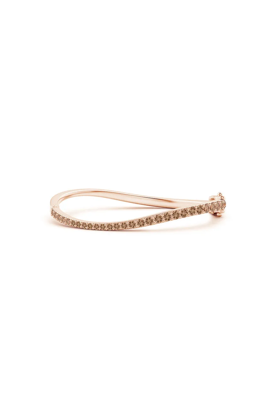 Shangri-La Brushstroke 14K Gold and Coffee Diamond Full Bracelet