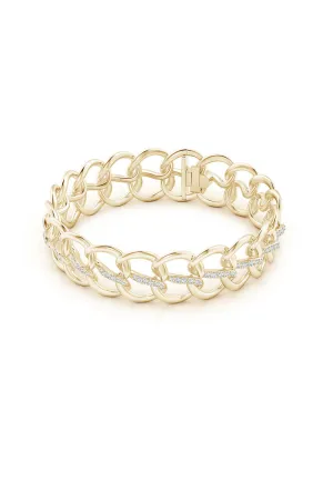 Shangri-La Yin-Yang 14K Gold and Diamond Link Bracelet