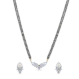 Shreeya CZ White Green Black Beads Necklace Set