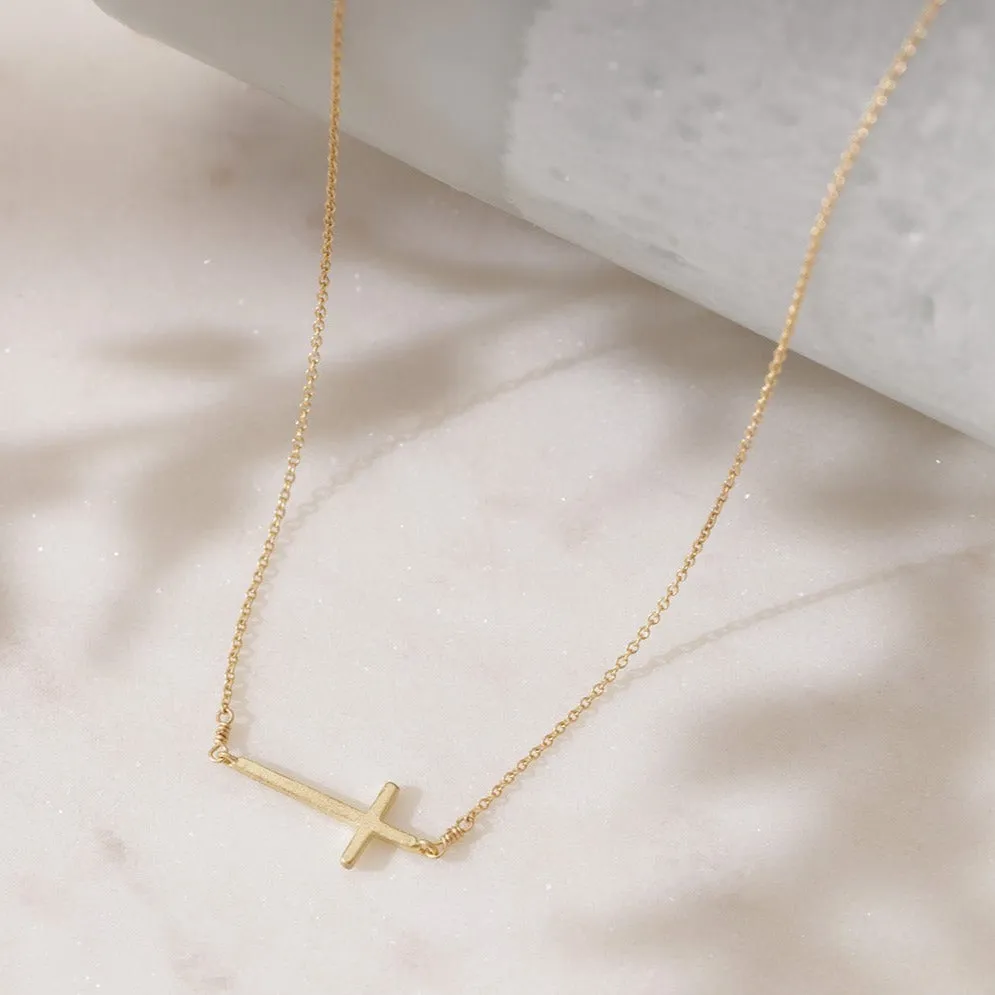 Side Cross Necklace