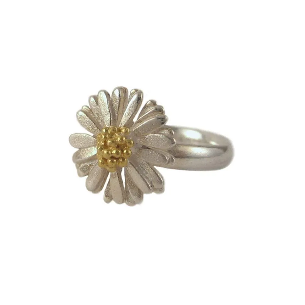 Silver daisy ring sizes M & O