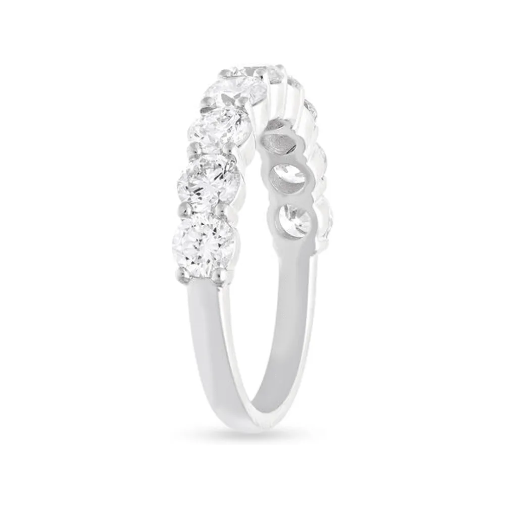 Single Row Dress Ring with 2.00ct of Laboratory Grown Diamond in Sterling Silver and Platinum