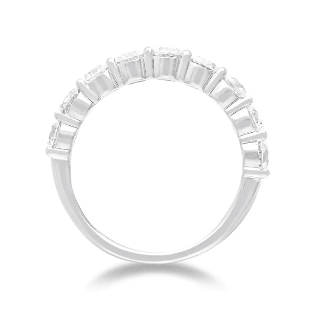 Single Row Dress Ring with 2.00ct of Laboratory Grown Diamond in Sterling Silver and Platinum