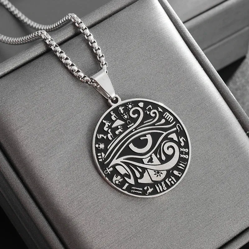 Stylish Pendants with an Ancient Egyptian-Inspired Eye of Horus Design, Offering Protection and Spiritual Significance for Men and Women