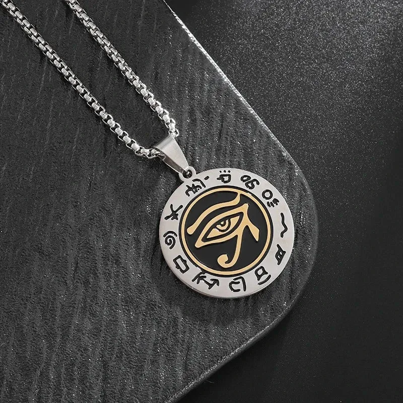 Stylish Pendants with an Ancient Egyptian-Inspired Eye of Horus Design, Offering Protection and Spiritual Significance for Men and Women