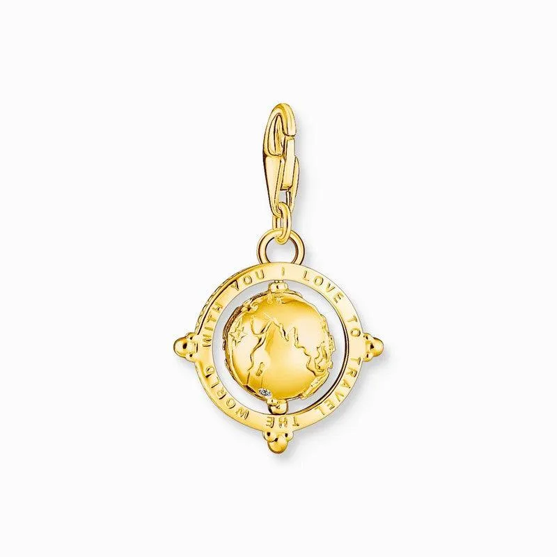 Thomas Sabo Charm Pendant - Colourful Globe - Gold Plated