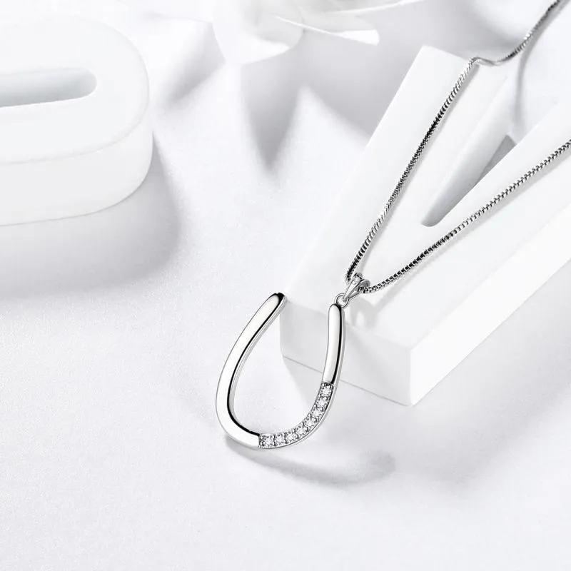 Tokyo Mart Letter Initial U Necklaces Pendant Women Girls Name Jewelry Gift 925 Sterling Silver