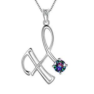 Tokyo Mart Women Initial H Letter Pendant Necklace Girl Name Jewelry Gift 925 Sterling Silver