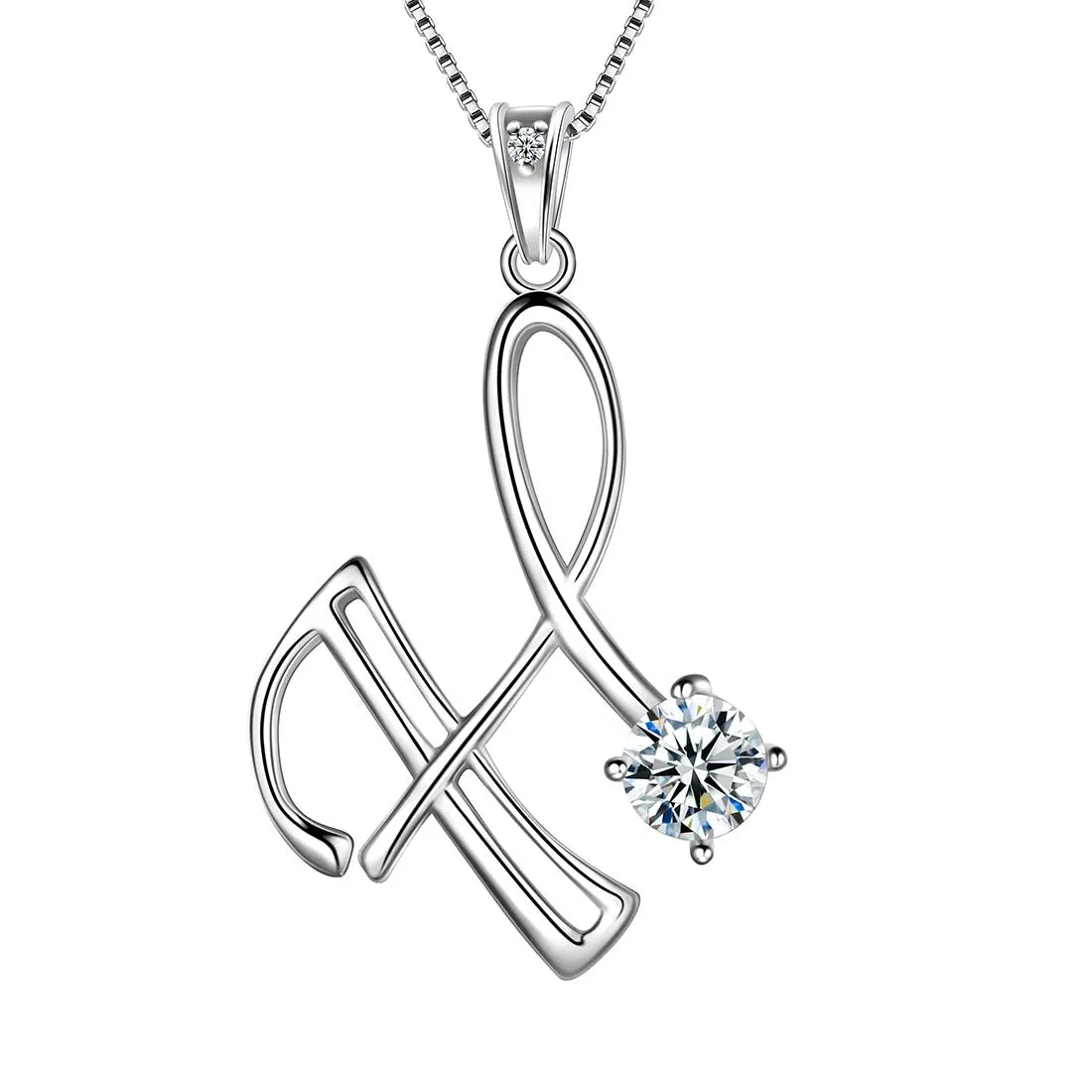 Tokyo Mart Women Initial H Letter Pendant Necklace Girl Name Jewelry Gift 925 Sterling Silver