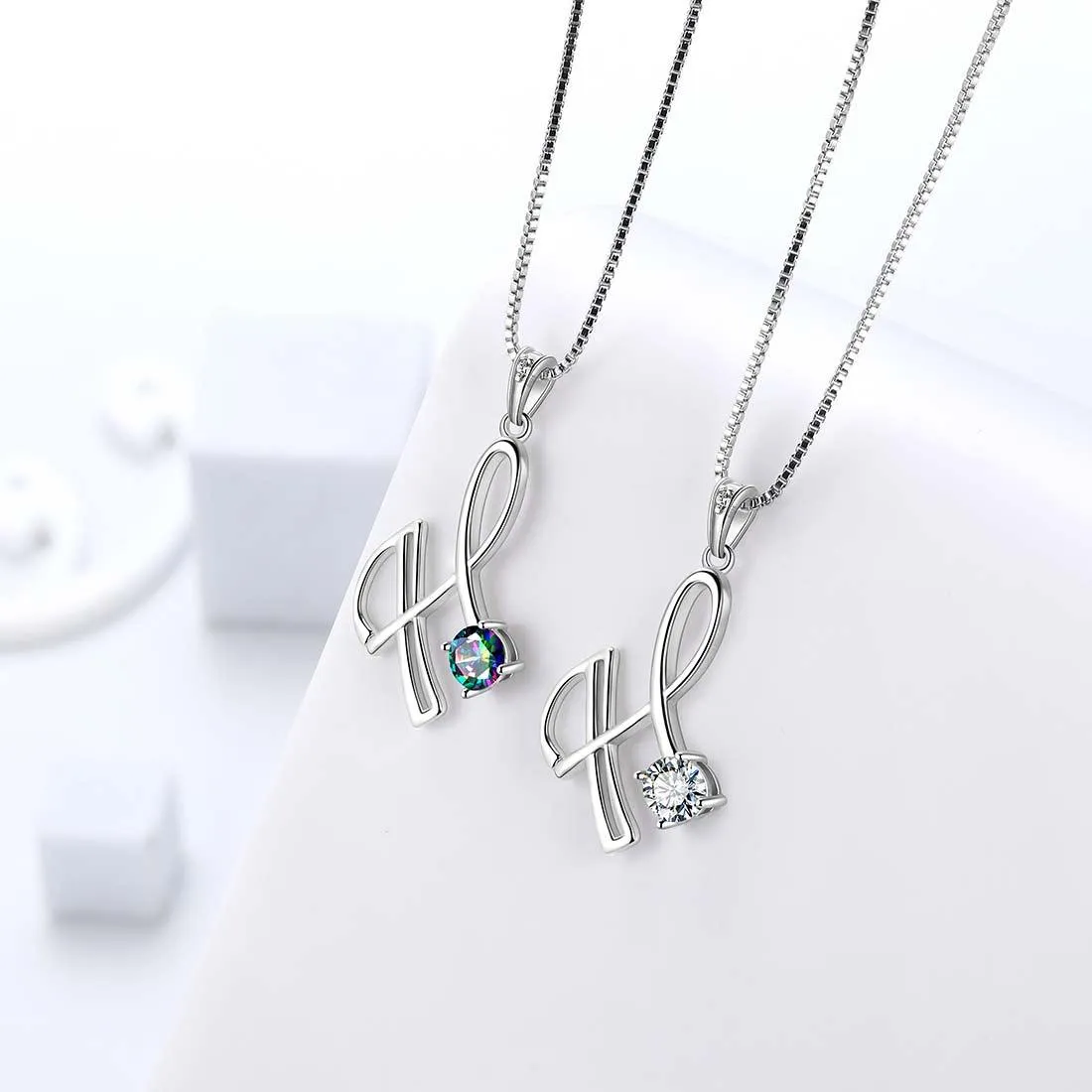 Tokyo Mart Women Initial H Letter Pendant Necklace Girl Name Jewelry Gift 925 Sterling Silver