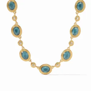 Tudor Stone Necklace - Iridescent Peacock Blue